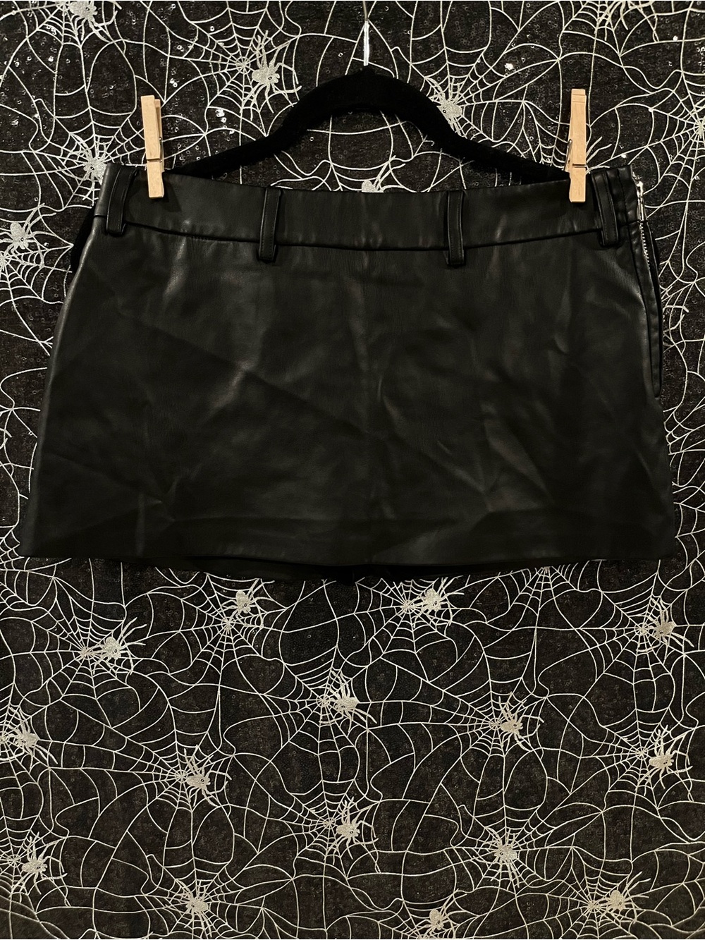 Gothic Edikted Black Faux Leather Mini Skirt